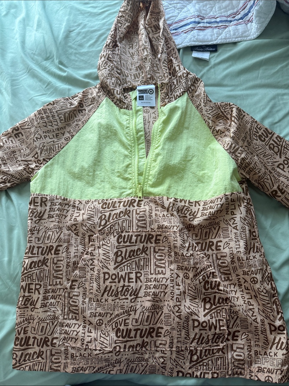 Target Neon Lime and Brown Graphic Pullover Hoodie
